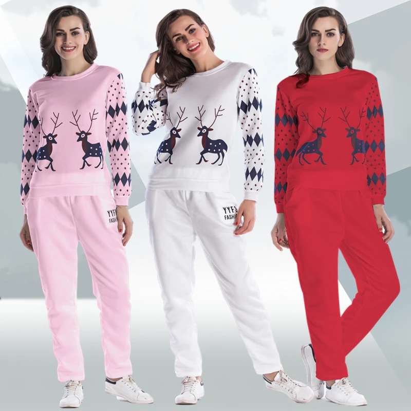 2 Peice Setsr Women Clothing Casual Sports Suit Women Autumn and Winter Plus Velvet Reindeer Print Round Neck Sweater Trousers
2 Peice Setsr Women Clothing Casual Sports Suit Women Autumn and Winter Plus Velvet Reindeer Print Round Neck Sweater Trousers