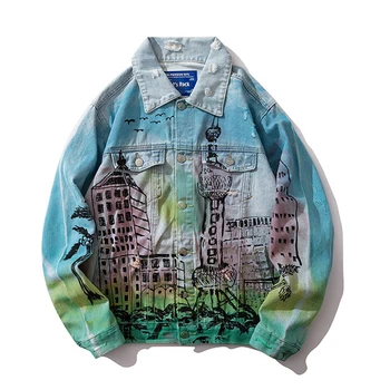 Vintage Mens Maple Coconut Tree Printed Ripped Denim Jacket Mens Distressed Denim Jean Jackets Male Hip Hop Casual Streetwear
Vintage Mens Maple Coconut Tree Printed Ripped Denim Jacket Mens Distressed Denim Jean Jackets Male Hip Hop Casual Streetwear