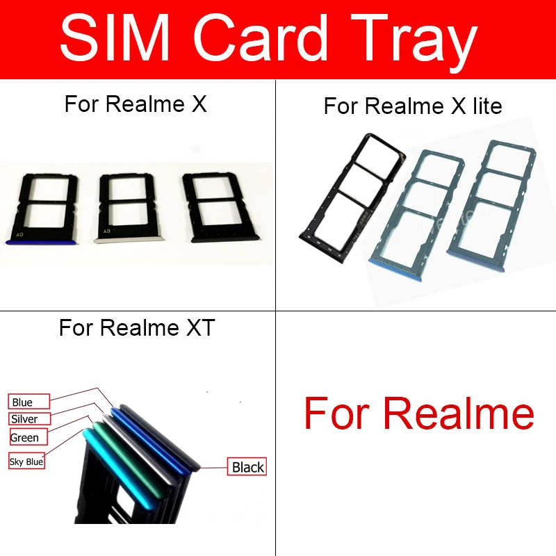 SIM Card Tray For OPPO Realme X Lite XT Sim Slot Holder Adapter Replacement Parts | Мобильные телефоны и аксессуары