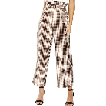 autumn casual pants women lady belt pantalon femme loose ankle length mid waist khaki cotton plaid trousers girl
autumn casual pants women lady belt pantalon femme loose ankle length mid waist khaki cotton plaid trousers girl