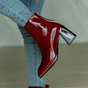 INS HOT Women ankle boots natural leather upper 22-26CM Cow patent leather boots for women online celebrity shoes woman
INS HOT Women ankle boots natural leather upper 22-26CM Cow patent leather boots for women online celebrity shoes woman