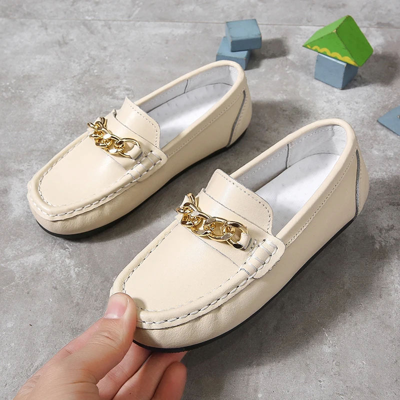 Children's Baby Boys Girls Shoes Leather Chain Luxury Kids Loafers Moccasins Soft Flats Casual Boat Shoes Wedding Shoes Autumn
Children's Baby Boys Girls Shoes Leather Chain Luxury Kids Loafers Moccasins Soft Flats Casual Boat Shoes Wedding Shoes Autumn