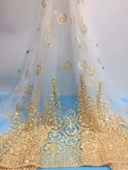 2019 High Quality White Gold Nigerian Tulle Lace Fabrics Latest 3 d flowers sequins Mesh African Lace Fabric Bride French Net Lace Fabric
2019 High Quality White Gold Nigerian Tulle Lace Fabrics Latest 3 d flowers sequins Mesh African Lace Fabric Bride French Net Lace Fabric