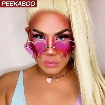 Peekaboo rimless heart sunglasses for women 2021 funny gifts male sun glasses vintage metal gold candy color patry uv400 purple
Peekaboo rimless heart sunglasses for women 2021 funny gifts male sun glasses vintage metal gold candy color patry uv400 purple