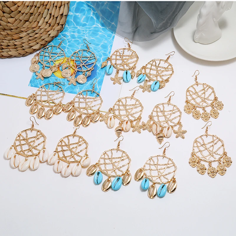 Clothing Accessories Personality Creative Woman Ear Drop Metal Embossed Shell Starfish Coin Faux Pearl Pendant Female Earrings
Clothing Accessories Personality Creative Woman Ear Drop Metal Embossed Shell Starfish Coin Faux Pearl Pendant Female Earrings