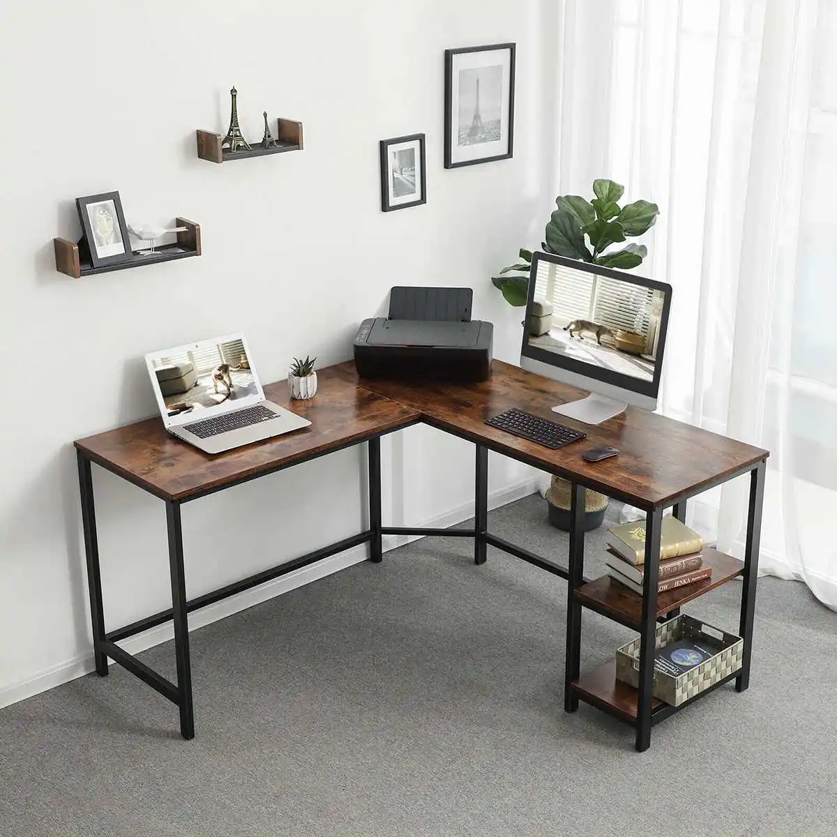 Modern Simple L-Shaped Corner Desktop Computer Desk Table Laptop Table Writing Desk Home Office Furniture Standing Desk meubles Modern Simple L-Shaped Corner Desktop Computer Desk Table Laptop Table Writing Desk Home Office Furniture Standing Desk meubles