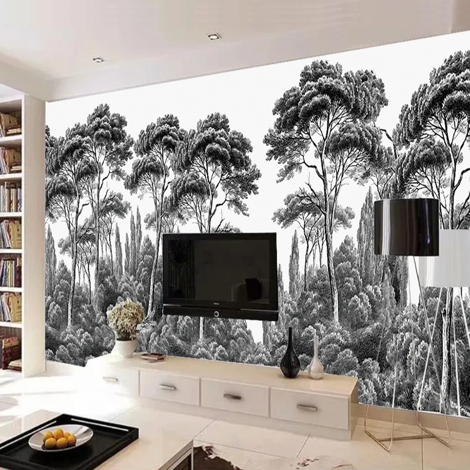 Milofi custom 3D mural wallpaper retro European hand-painted line jungle black and white tree mural decoration background wall
Milofi custom 3D mural wallpaper retro European hand-painted line jungle black and white tree mural decoration background wall