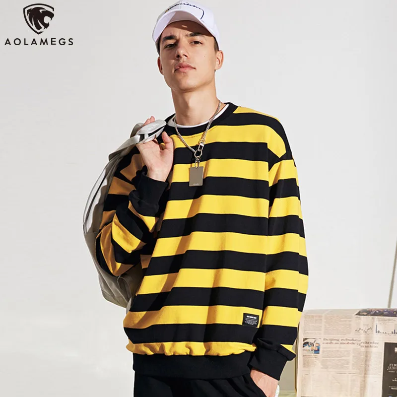 Aolamegs Sweatshirt Men Hit Color Striped Print Men Soft Pullover O-Neck Simple Style Tops Advanced Casual Autumn Streetwear
Aolamegs Sweatshirt Men Hit Color Striped Print Men Soft Pullover O-Neck Simple Style Tops Advanced Casual Autumn Streetwear