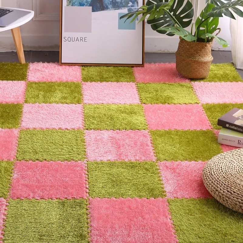 

Fine Plush Stitching Rug Puzzle Rugs Mute Non-slip Children Crawling Floor Mats Cuttable DIY Creative Carpet Home Dorm Rugs