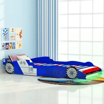 

vidaXL Children's LED Race Car Bed 90x200 cm Blue