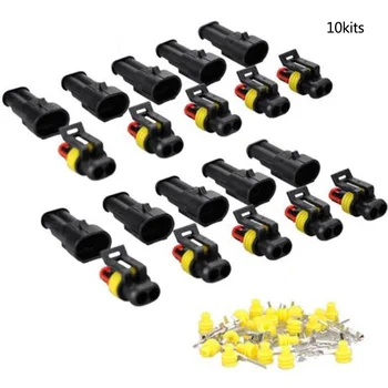 10 Kits 2 Pin Way Sealed Waterproof Electrical Wire Connector Plug Car Aut BYC
10 Kits 2 Pin Way Sealed Waterproof Electrical Wire Connector Plug Car Aut BYC