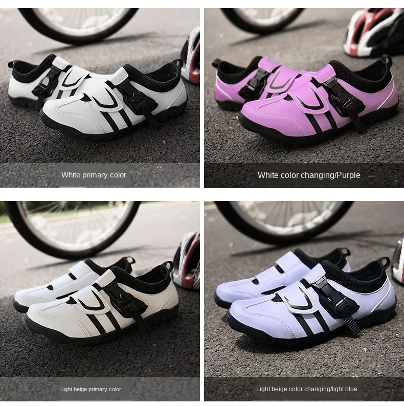 Men Leather Hook Loop Mtb Cycling Shoes Mountain Bike Sapatilha Ciclismo Carretera Zapatillas Hombre Road Spd Shoes Color Change