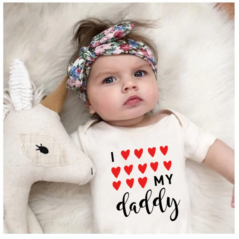 I Love My Daddy Baby Clothes Kawaii Cotton Short Sleeve Infant Toddler Bodysuit White Baby Boy Girls Romper Jumpsuit 0-24M
I Love My Daddy Baby Clothes Kawaii Cotton Short Sleeve Infant Toddler Bodysuit White Baby Boy Girls Romper Jumpsuit 0-24M