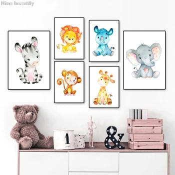 Canvas Painting Nursery Decor Jungle Baby Animals Nordic Posters and Prints Watercolor Art Pictures Kids Room Wall Decoration
Canvas Painting Nursery Decor Jungle Baby Animals Nordic Posters and Prints Watercolor Art Pictures Kids Room Wall Decoration