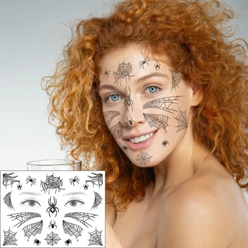 Waterproof Temporary Tattoo Sticker Face Art Spider Cobweb Cross Pattern Design Flash Tatoo Fake Tatto for Men Women
Waterproof Temporary Tattoo Sticker Face Art Spider Cobweb Cross Pattern Design Flash Tatoo Fake Tatto for Men Women