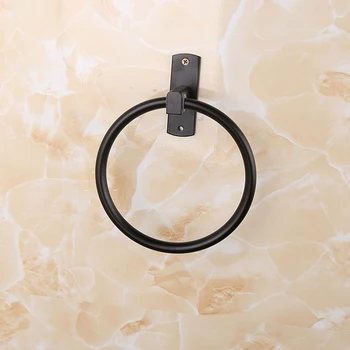

Towel Rack Euro Antique Style 16cm Diameter Black Paint Aluminum Towel Ring Holder For Bathroom Wall