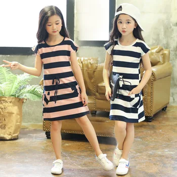 Dress For Girls Striped Girls Summer Dress Casual Style Dress Girls Summer Teenage Kids Clothes 6 8 10 12 13 14 Year 
Dress For Girls Striped Girls Summer Dress Casual Style Dress Girls Summer Teenage Kids Clothes 6 8 10 12 13 14 Year