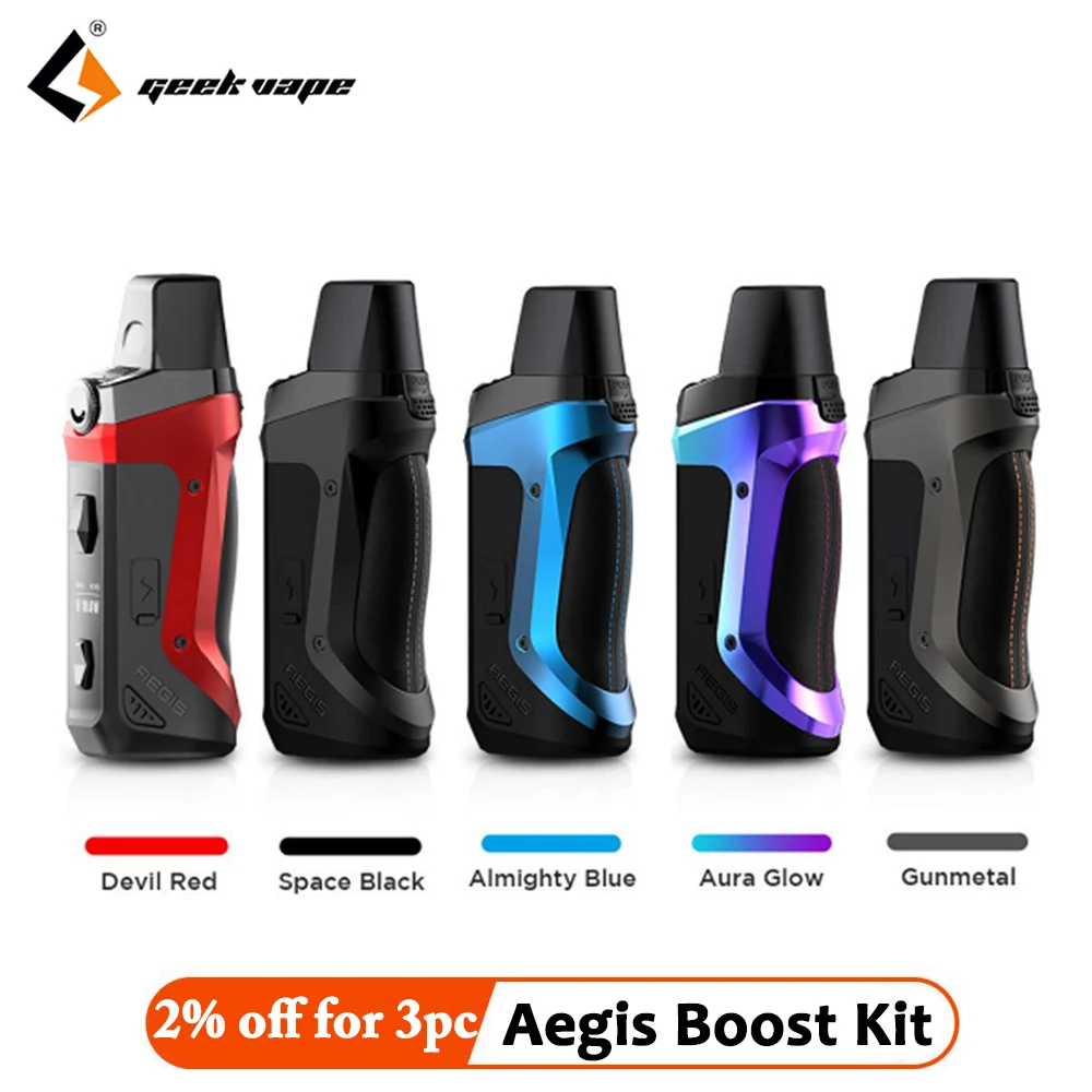 Geekvape Aegis Boost 40 Вт pod kit встроенный аккумулятор 1500 мАч system 3 мл атомайзер MTL DTL Vape VS