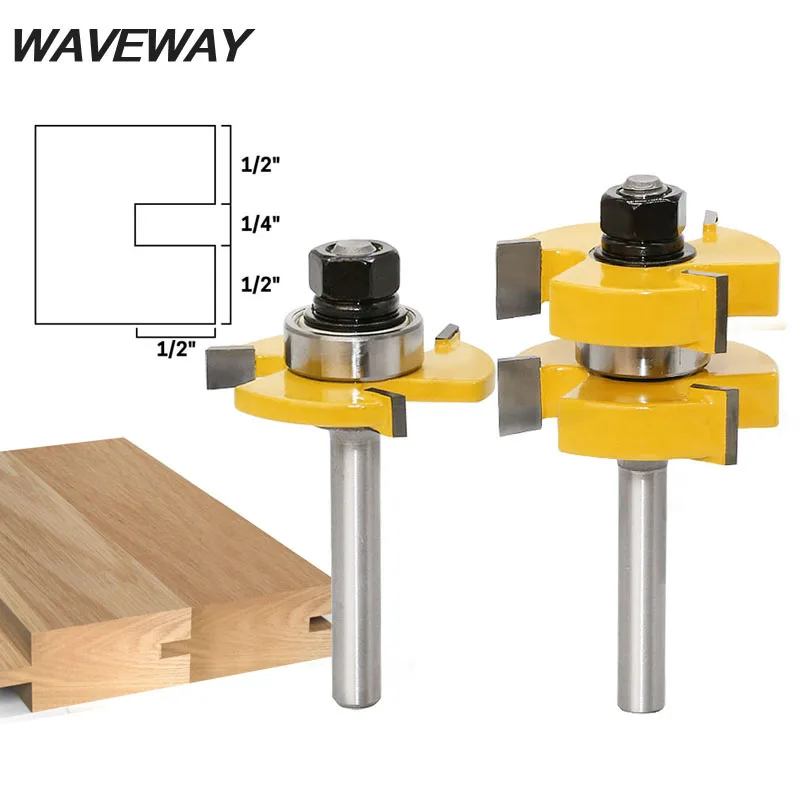 2PCS 8mm Shank Tongue & Groove Router Bit Set - Large Stock up to 1-1/4" Milling Cutter Woodwork Tenon Cutter for Woodworking
2PCS 8mm Shank Tongue & Groove Router Bit Set - Large Stock up to 1-1/4" Milling Cutter Woodwork Tenon Cutter for Woodworking