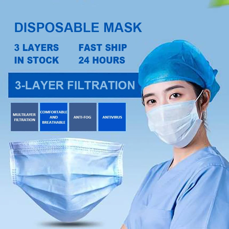 50 Pcs Disposable Protective Mask Anti Dust 3 Laye Dustproof Pollution Safety Protection Breathing Facial Face Mouth Mask
50 Pcs Disposable Protective Mask Anti Dust 3 Laye Dustproof Pollution Safety Protection Breathing Facial Face Mouth Mask