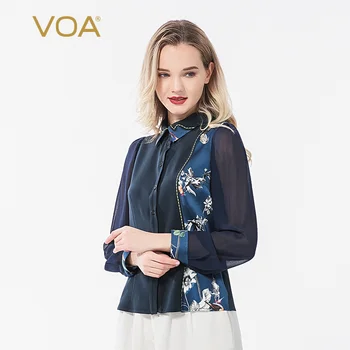 VOA 36MM Heavy Silk Lapel Long-Sleeved Printed Mix Material Stitching Multi-Button Waist Hugging Shirt B8158
VOA 36MM Heavy Silk Lapel Long-Sleeved Printed Mix Material Stitching Multi-Button Waist Hugging Shirt B8158