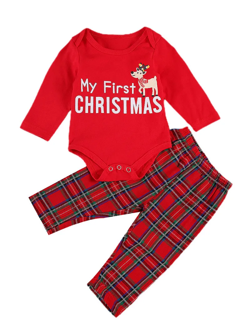 2Pcs Baby Christmas Suit, Red O-Neck Long-Sleeves Rompers Top + Grid Elastic-Waist Loose Pants for Toddler Boy Girls 0-18 Months
2Pcs Baby Christmas Suit, Red O-Neck Long-Sleeves Rompers Top + Grid Elastic-Waist Loose Pants for Toddler Boy Girls 0-18 Months