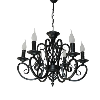 America Black Iron Pendant Lights lustres de cristal Retro Candle Chandelier Decoration Dinning Room Hanging Lamp
America Black Iron Pendant Lights lustres de cristal Retro Candle Chandelier Decoration Dinning Room Hanging Lamp