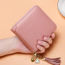 New Women's Genuine Leather Zipper Wallet Short Card Holder Tassel Small Coin Purses Multifunctional Clutch Bag Money Clip
New Women's Genuine Leather Zipper Wallet Short Card Holder Tassel Small Coin Purses Multifunctional Clutch Bag Money Clip