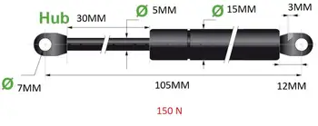 150n Force 105mm Hole Pitch 30mm Stroke Auto Gas Spring Strut Damper Gas Strut Spring Lift M7 Gas Springs
150n Force 105mm Hole Pitch 30mm Stroke Auto Gas Spring Strut Damper Gas Strut Spring Lift M7 Gas Springs