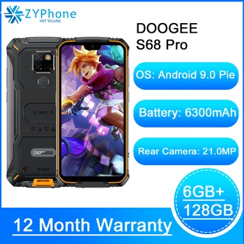 

IP68 Doogee S68 Pro Rugged Phone Helio P70 Octa-core 6GB 128GB 21MP 8MP 8MP 5.84" IPS Display 6300mAh 12V/2A Charge Smartphone