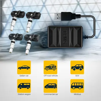 Car Tire Pressure Monitoring USB Car TPMS Real-time Tester with 4 Internal Sensors for Android DVD Player Auto Alarm System
Car Tire Pressure Monitoring USB Car TPMS Real-time Tester with 4 Internal Sensors for Android DVD Player Auto Alarm System