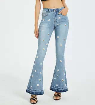 Embroidery Flare Jeans Women Vintage Bell Bottom Trousers Stretch Elastic denim pants plus size r2388
Embroidery Flare Jeans Women Vintage Bell Bottom Trousers Stretch Elastic denim pants plus size r2388