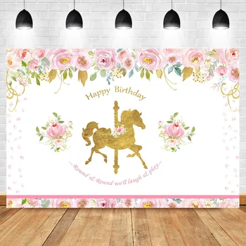 NeoBack Carousel Unicorn Birthday Backdrop Pink Floral Unicorn Photography Background Unicorn Birthday Party Banner Backdrops
NeoBack Carousel Unicorn Birthday Backdrop Pink Floral Unicorn Photography Background Unicorn Birthday Party Banner Backdrops
