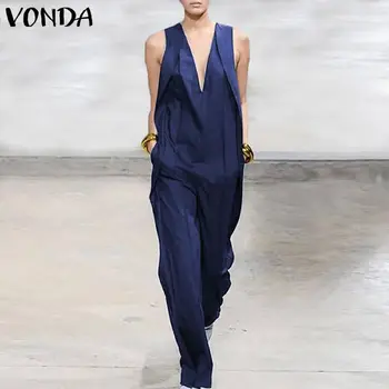 VONDA Rompers Women Jumpsuits 2020 Summer Sexy Sleeveless Long Playsuits Casual Loose Pants Bohemian Overalls Plus Size
VONDA Rompers Women Jumpsuits 2020 Summer Sexy Sleeveless Long Playsuits Casual Loose Pants Bohemian Overalls Plus Size