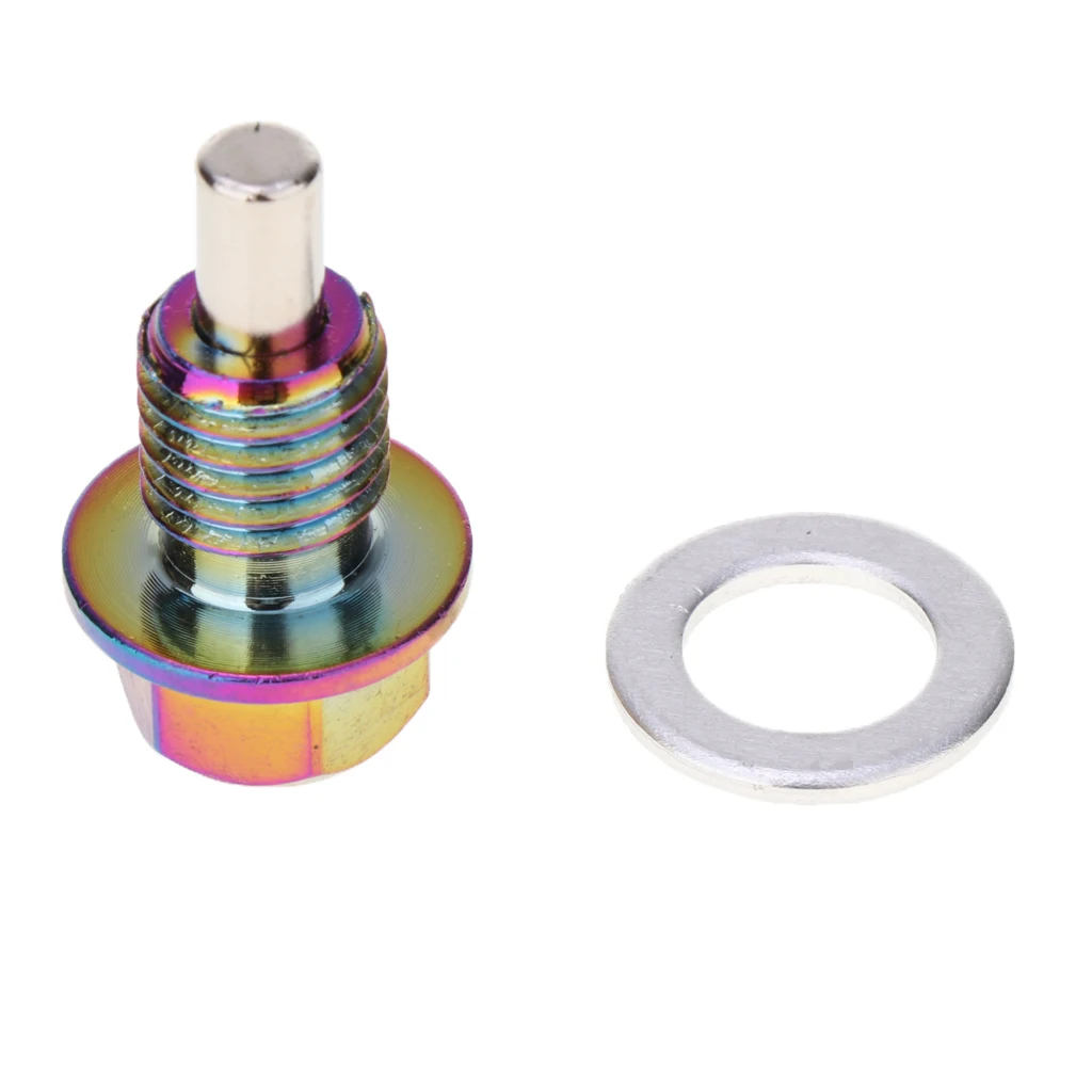 Dazzle Anodized Magnetic Engine Oil Pan Drain Sump Filter Adsorb Plug Bolt with Washer Dazzle Anodized Magnetic Engine Oil Pan Drain Sump Filter Adsorb Plug Bolt with Washer