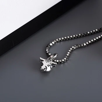 925 sterling silver retro fashion personality bull head necklace for women, halloween gift free shipping 
925 sterling silver retro fashion personality bull head necklace for women, halloween gift free shipping