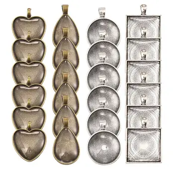 48pcs 25mm Cabochons Base Settings Alloy Heart Round Square Pendant Blank Tray Settings For DIY Jewelry Making Findings
48pcs 25mm Cabochons Base Settings Alloy Heart Round Square Pendant Blank Tray Settings For DIY Jewelry Making Findings