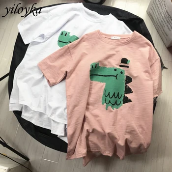 New large size T-shirt women summer washed cotton t shirt women loose half sleeve O-Neck cartoon printed unisex harajuku tshirt
New large size T-shirt women summer washed cotton t shirt women loose half sleeve O-Neck cartoon printed unisex harajuku tshirt