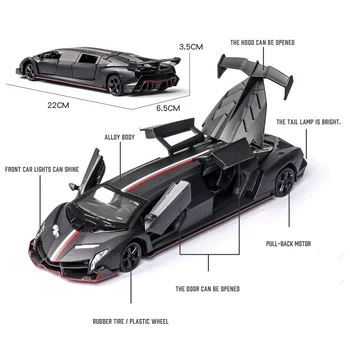 1/32 Extended Alloy Car Models LAM-BO #53144 Black& White 5 Openable Doors Pull Back Power Diecast Car Collecton
1/32 Extended Alloy Car Models LAM-BO #53144 Black& White 5 Openable Doors Pull Back Power Diecast Car Collecton