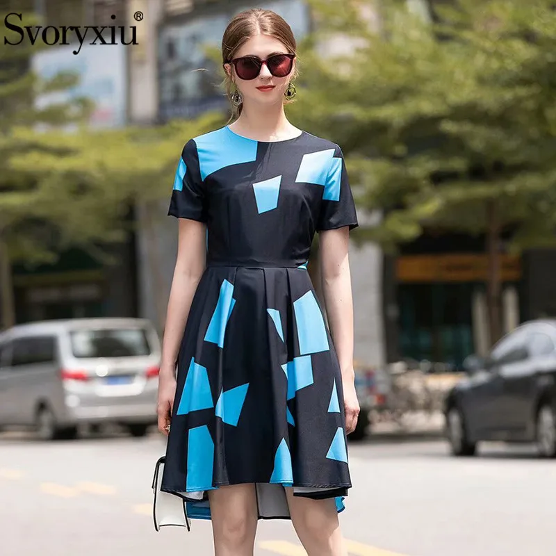 Svoryxiu Designer Brand Summer Dress Women's High Quality Short Sleeve Geometric Color Matching Print Asymmetrical Dress
Svoryxiu Designer Brand Summer Dress Women's High Quality Short Sleeve Geometric Color Matching Print Asymmetrical Dress