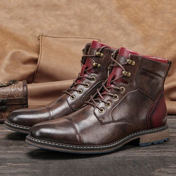 Plus Size 8-12 men boots brand leather boot vintage autumn High Quality fashion Comfortable Ankle boots men Winter boots 
Plus Size 8-12 men boots brand leather boot vintage autumn High Quality fashion Comfortable Ankle boots men Winter boots