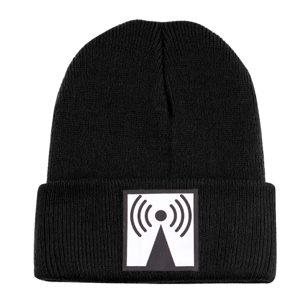 Сигнальный знак логотип черная вязаная шапка Snapback хип-хоп шляпа папы костяная