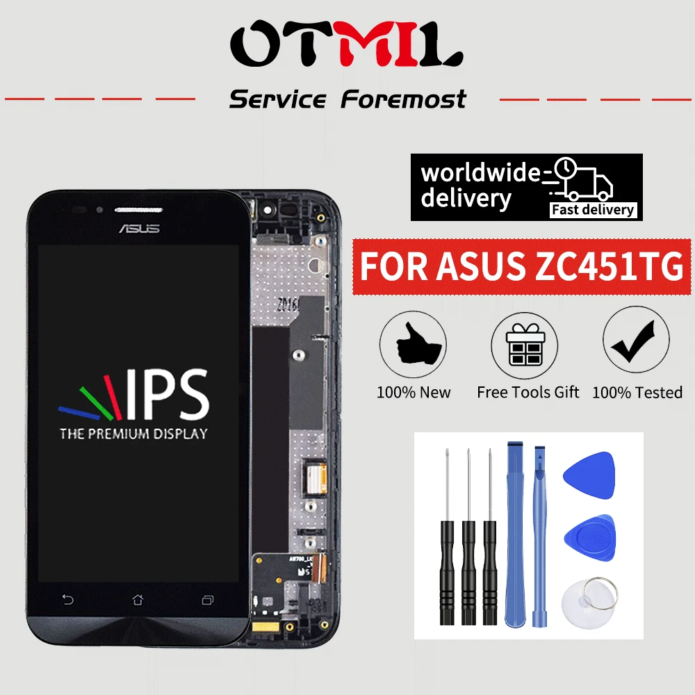 4.5" Original LCD For ASUS ZenFone ZC451TG LCD Display Touch Screen with Frame Digitizer Replacement For Asus ZC451TG Display
4.5" Original LCD For ASUS ZenFone ZC451TG LCD Display Touch Screen with Frame Digitizer Replacement For Asus ZC451TG Display