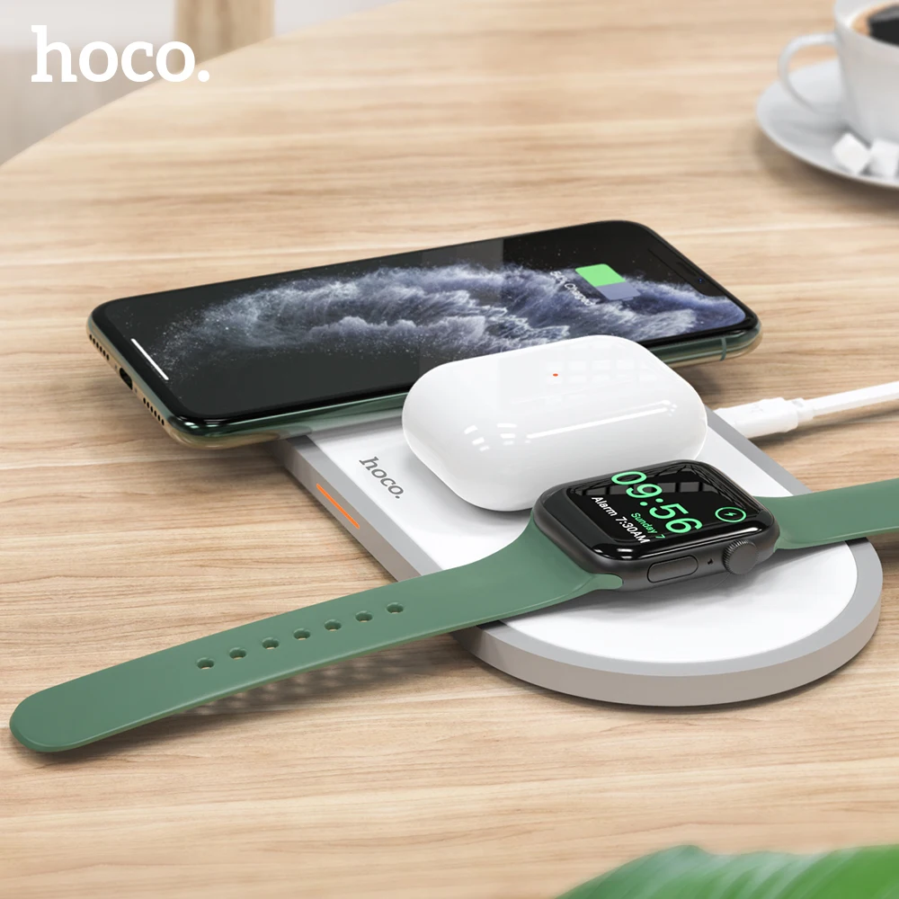 HOCO 3 в 1 Беспроводное зарядное устройство для iphone 11 Pro X XS Max XR Apple Watch 5 4 2 Airpods Быстрая