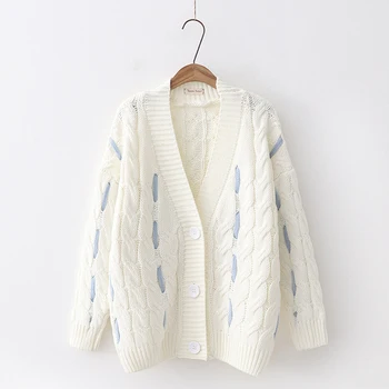 2019 Women Knitted Cardigan Casual Loose Female Outwear Sweater Autumn High Quality Femme Cardigans
2019 Women Knitted Cardigan Casual Loose Female Outwear Sweater Autumn High Quality Femme Cardigans