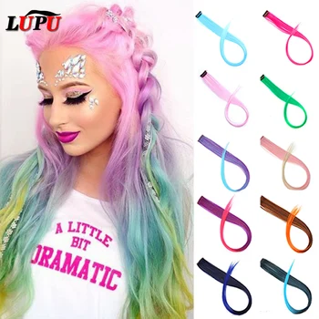 LUPU Long Straight Synthetic Hair Extensions Single Clip In One Piece Colored Rainbow Heat Resistant Fiber Fake Hairpieces
LUPU Long Straight Synthetic Hair Extensions Single Clip In One Piece Colored Rainbow Heat Resistant Fiber Fake Hairpieces