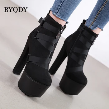 BYQDY Luxury Woman Spring Autumn Platform Ankle Boots Ultra Thick Heel Platform Boots Worker Office Lady Boots Black Size 34-40
BYQDY Luxury Woman Spring Autumn Platform Ankle Boots Ultra Thick Heel Platform Boots Worker Office Lady Boots Black Size 34-40
