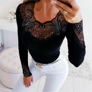 Lace Patchwork Shirt Women Blouses Casual Long Sleeve Tops Blouse Solid Color Ladies Loose Tops Shirts Female Clothes Blusas 
Lace Patchwork Shirt Women Blouses Casual Long Sleeve Tops Blouse Solid Color Ladies Loose Tops Shirts Female Clothes Blusas