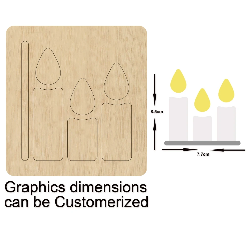 Three Candles For Decorative Scrapbook Card Making Suitable for Common Die Cutting Machines on the Market
Three Candles For Decorative Scrapbook Card Making Suitable for Common Die Cutting Machines on the Market