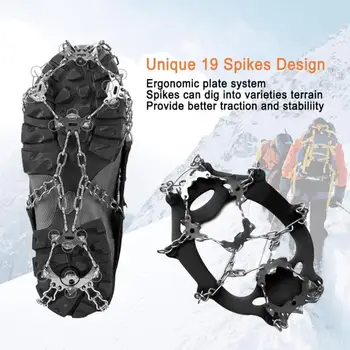 Durable Crampons Wear-resistant Solid Color Crampons Winter Climbing Anti Slip Shoes Cover 19 Teeth Shoe Spiked Grips Cleats
Durable Crampons Wear-resistant Solid Color Crampons Winter Climbing Anti Slip Shoes Cover 19 Teeth Shoe Spiked Grips Cleats